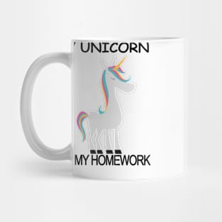 unicorn homework birthday girl women Mug